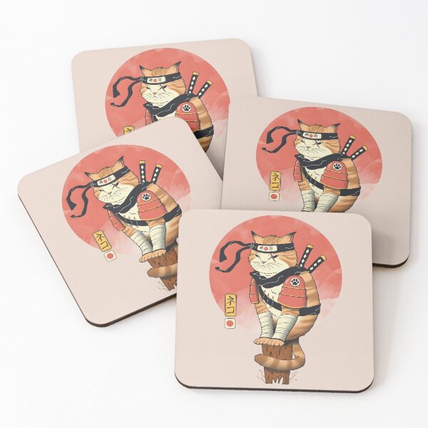 Item preview, Japanese Samurai Cat Minimalist Artwork designed and sold by Peac7e.