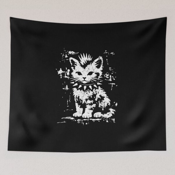 Item preview, Vintage Funny Cat Punk Kitten designed and sold by RustHannahOne.