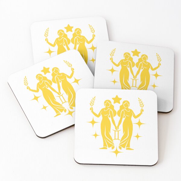 Item preview, Gemini Zodiac Constellation Golden Starlight Celestial Art designed and sold by Niji Hibana.