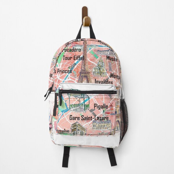 Item preview, Paris Illustrated Map – France Travel Memory Print, Paris Landmarks Wall Art Gift designed and sold by artshop77.