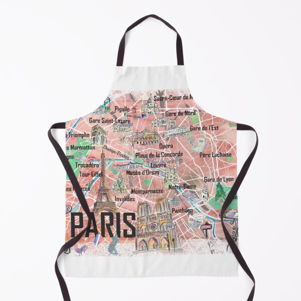 Item preview, Paris Illustrated Map – France Travel Memory Print, Paris Landmarks Wall Art Gift designed and sold by artshop77.
