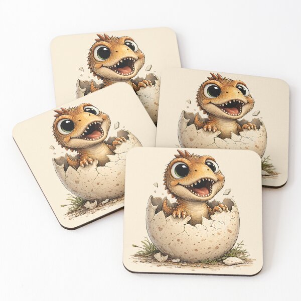 Item preview, Cute Baby Dinosaur Hatching From Egg designed and sold by GogaVibeRe.