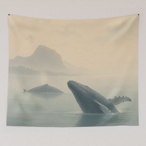 Item preview, Minimal Humpback Whale Ocean Serenity Art designed and sold by Creative_Canvas.