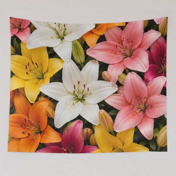 Item preview, Colourful Lily Floral Botanical Pattern Artwork designed and sold by ArtComixHaven.
