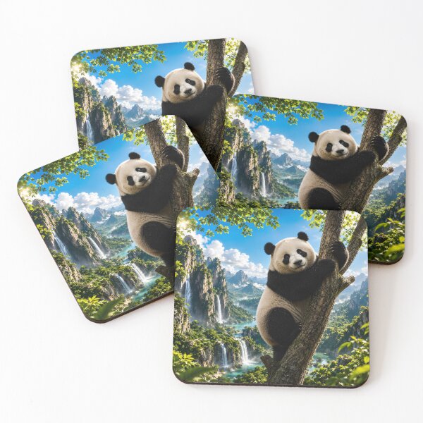 Item preview, Adorable Panda in Paradise 5D Art – Vibrant Waterfall Landscape | Dreamy Nature Escape Design designed and sold by Imagetore.