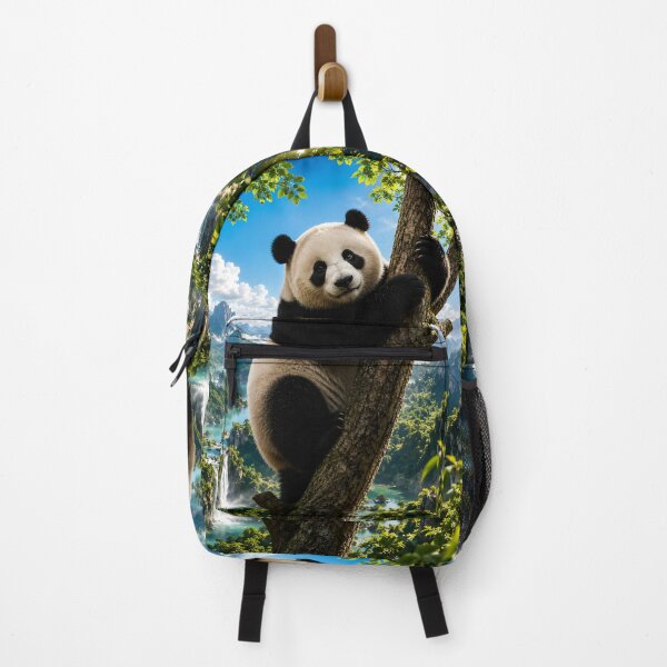 Item preview, Adorable Panda in Paradise 5D Art – Vibrant Waterfall Landscape | Dreamy Nature Escape Design designed and sold by Imagetore.