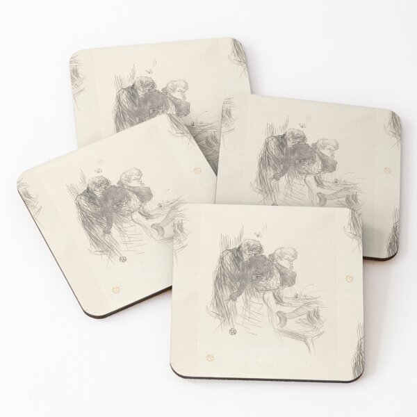 Item preview, Les Vieux Papillons by Henri de Toulouse-Lautrec | Vintage Parisian Café Sketch Art Print designed and sold by artofuniverse.