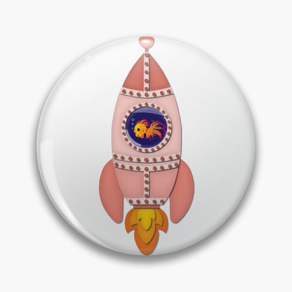 Item preview, Pink Fish the Rocketship designed and sold by ChaosAndLace.
