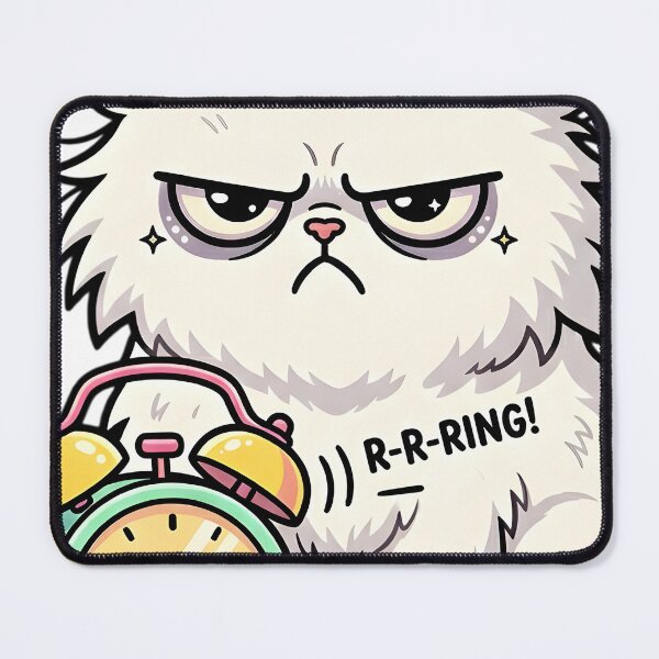 Item preview, Monday Mood - Grumpy White Cat designed and sold by Wennity.