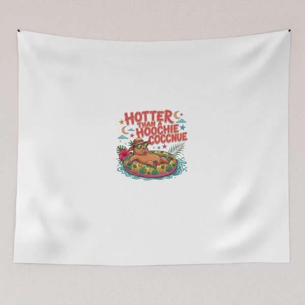 Item preview, Hotter Than a Hoochie Coccnue capybara designed and sold by PamoHunter.