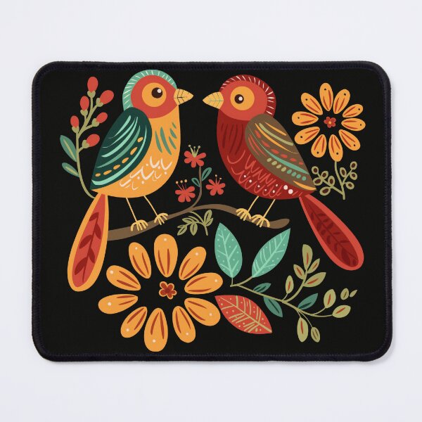 Item preview, Mexican Colorful Birds Folk Flowers Art designed and sold by xiao xuans.