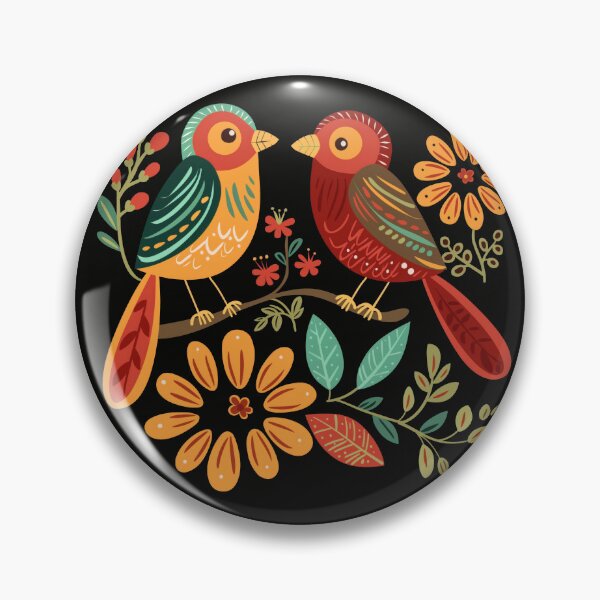 Item preview, Mexican Colorful Birds Folk Flowers Art designed and sold by xiao xuans.