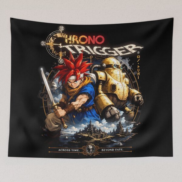 Item preview, Chrono trigger prodigy-across time beyond fate- retro crono and robo dark aesthetic designed and sold by Trinidesigns123.