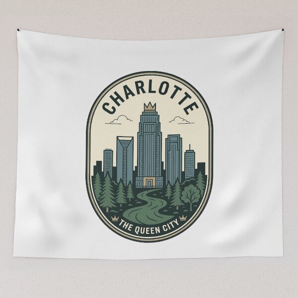 Item preview, Vintage Charlotte North Carolina Queen City Skyline designed and sold by k3rstman1.