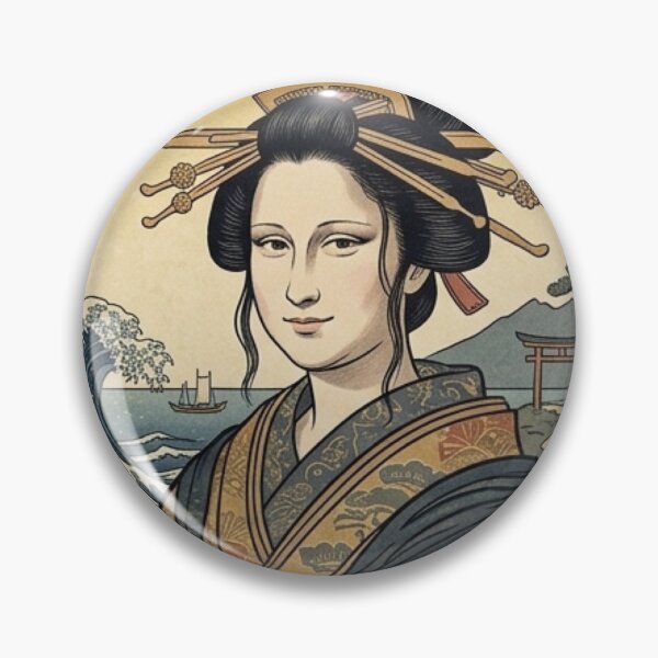 Item preview, Mona Lisa Ukiyo-e Style Mashup | Japanese Woodblock Da Vinci Art | Retro Oriental Portrait Illustration designed and sold by Vandy Fullam.