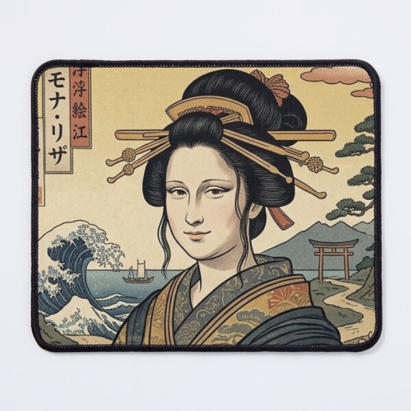 Item preview, Mona Lisa Ukiyo-e Style Mashup | Japanese Woodblock Da Vinci Art | Retro Oriental Portrait Illustration designed and sold by Vandy Fullam.