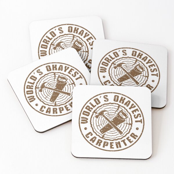 Item preview, World's Okayest Carpenter Vintage Distressed Woodworking Badge designed and sold by Dmetalx Art Apparel.