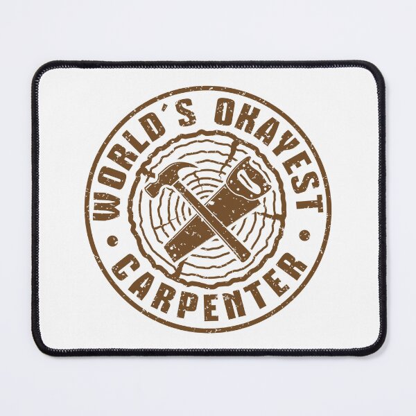 Item preview, World's Okayest Carpenter Vintage Distressed Woodworking Badge designed and sold by Dmetalx Art Apparel.