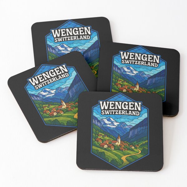 Item preview, Wengen Switzerland Stained Glass Travel designed and sold by TomFrontierArt.