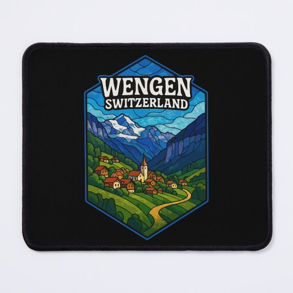 Item preview, Wengen Switzerland Stained Glass Travel designed and sold by TomFrontierArt.