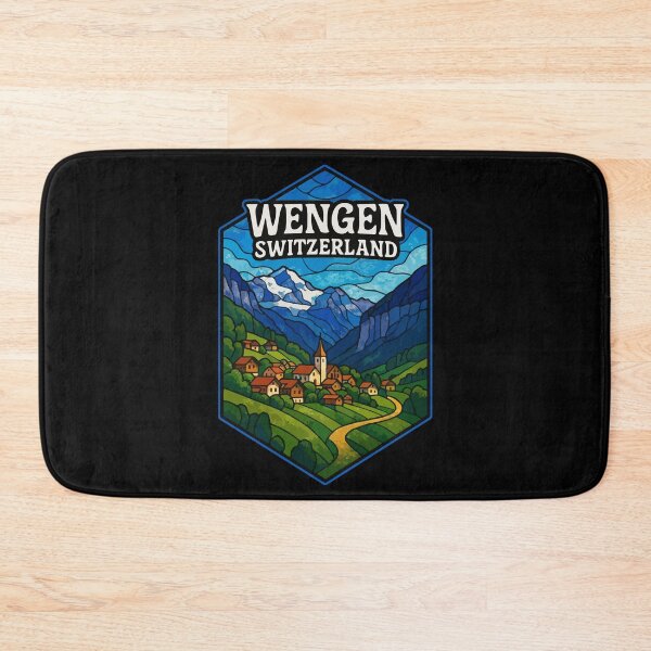 Item preview, Wengen Switzerland Stained Glass Travel designed and sold by TomFrontierArt.