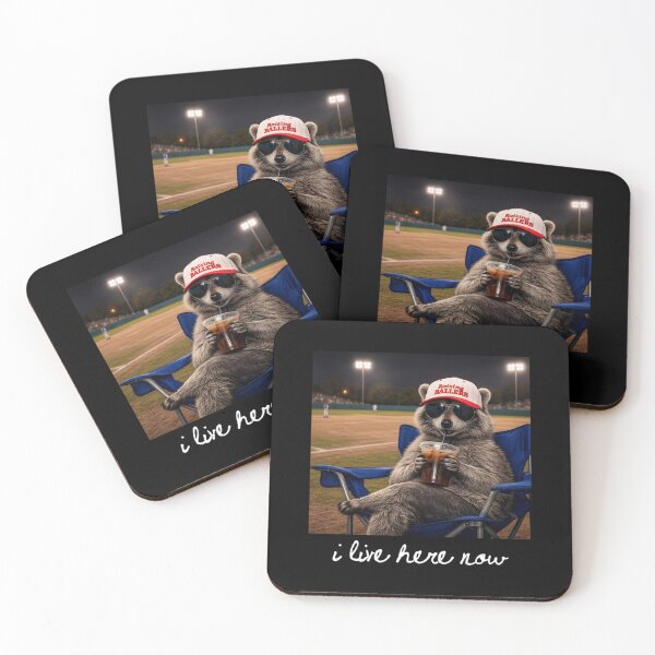 Item preview, I Like Here Now Funny Raccoon Ballfield designed and sold by RomeroDane.