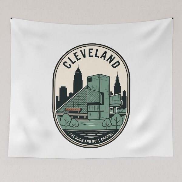 Item preview, Cleveland Ohio Rock and Roll Capital Skyline Retro designed and sold by k3rstman1.