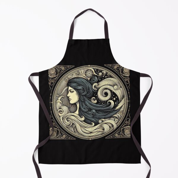 Item preview, Sacred Undine – Celestial Water Goddess, Mystical Gold Line Art designed and sold by Roberta Calabrese.