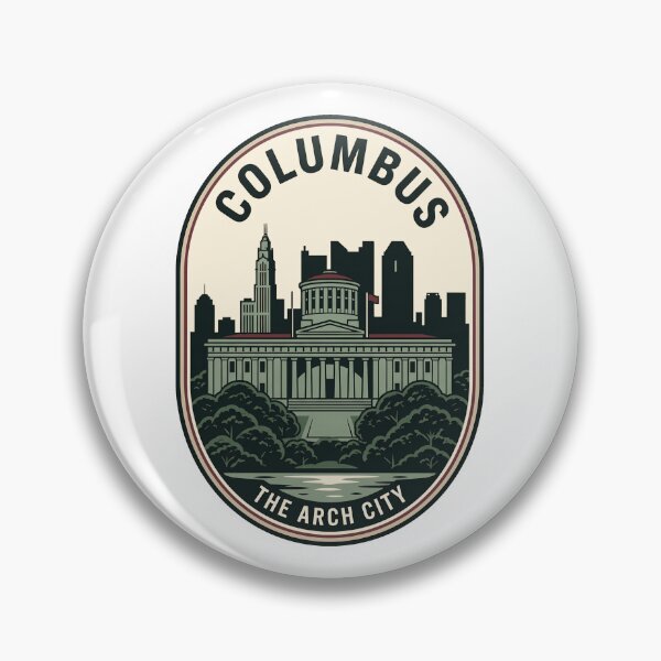 Item preview, Columbus Ohio Arch City Vintage Skyline Badge designed and sold by k3rstman1.