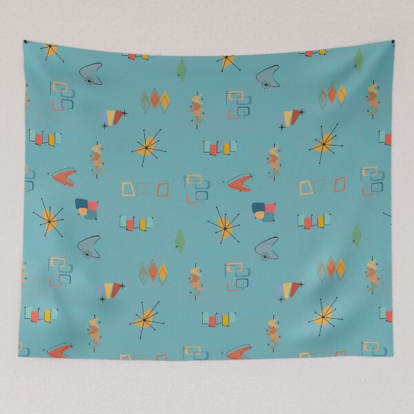 Item preview, Mid Century Modern Textured Turquoise designed and sold by KSimpson838.