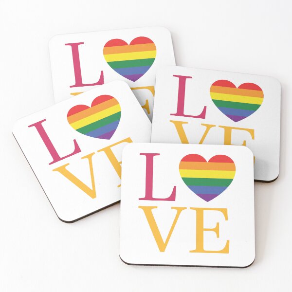 Item preview, Aesthetic Stacked LOVE Pride - Rainbow Heart Typography Art designed and sold by Wittylayer.