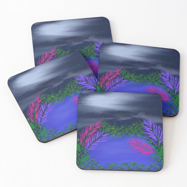 Item preview, Night Garden Tropical Botanical Moonlit Fantasy Painting designed and sold by TheWanderingBrain.