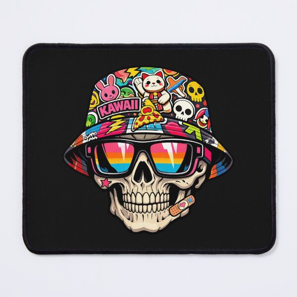 Item preview, Kawaii Skull Bucket Hat Sunglasses Sticker Bomb Art designed and sold by Tsugraf Designs.