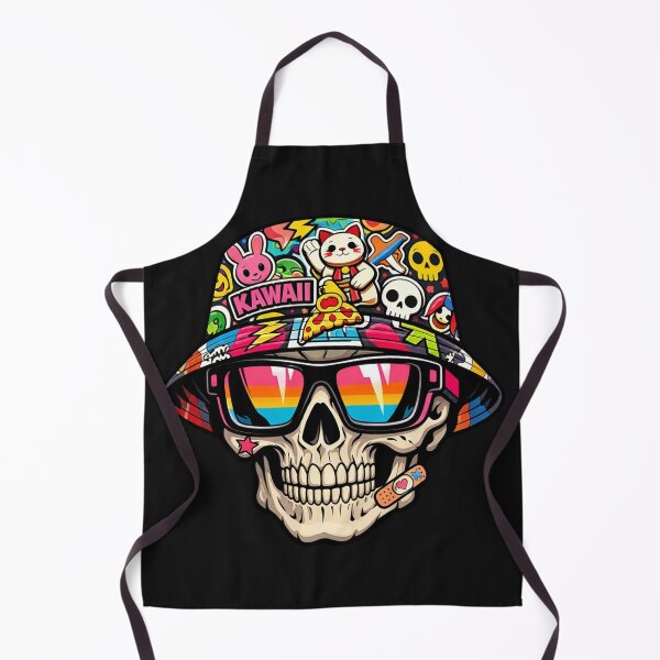 Item preview, Kawaii Skull Bucket Hat Sunglasses Sticker Bomb Art designed and sold by Tsugraf Designs.