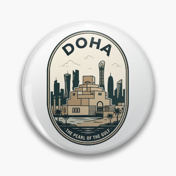 Item preview, Retro Doha Qatar Skyline Pearl of the Gulf designed and sold by k3rstman1.