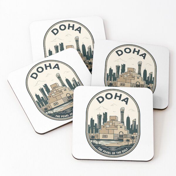 Item preview, Retro Doha Qatar Skyline Pearl of the Gulf designed and sold by k3rstman1.