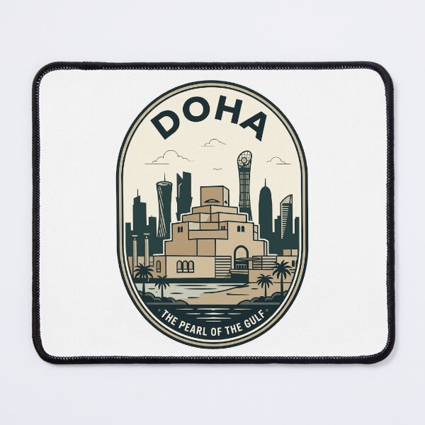Item preview, Retro Doha Qatar Skyline Pearl of the Gulf designed and sold by k3rstman1.