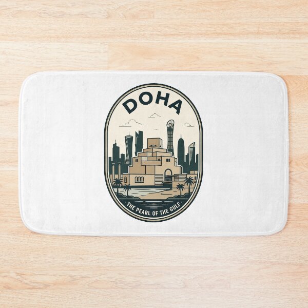 Item preview, Retro Doha Qatar Skyline Pearl of the Gulf designed and sold by k3rstman1.