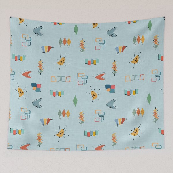 Item preview, Mid Century Modern Textured Pastel Blue designed and sold by KSimpson838.