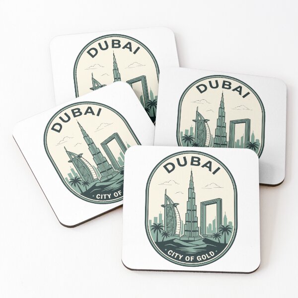 Item preview, Dubai City Of Gold Retro Skyline Badge designed and sold by k3rstman1.