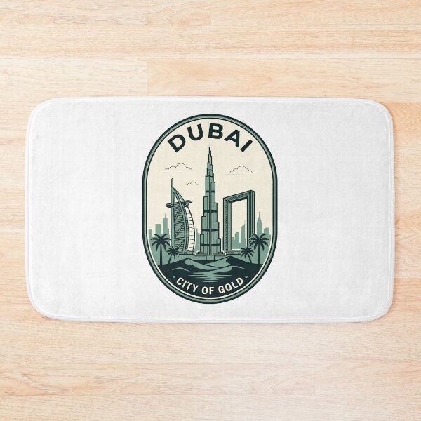 Item preview, Dubai City Of Gold Retro Skyline Badge designed and sold by k3rstman1.