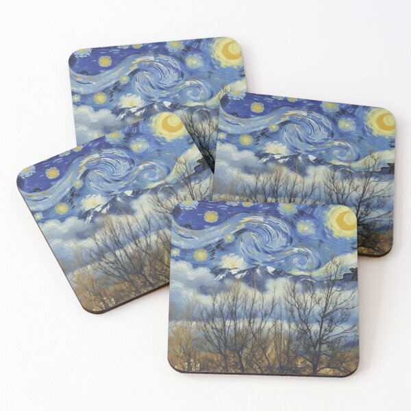 Item preview, Mountains Through Trees Van Gogh Style colorful photo abstract design designed and sold by SmashingDeals.