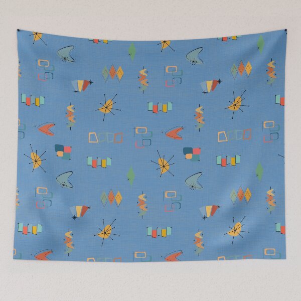 Item preview, Mid Century Modern Textured Medium Blue designed and sold by KSimpson838.