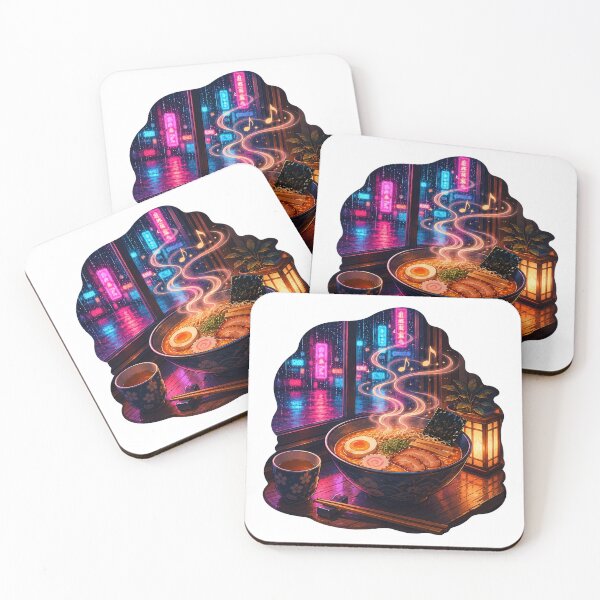 Item preview, Cozy Neon Ramen Rainy Night Lo-Fi Anime Art designed and sold by Sunset Deck Studio.