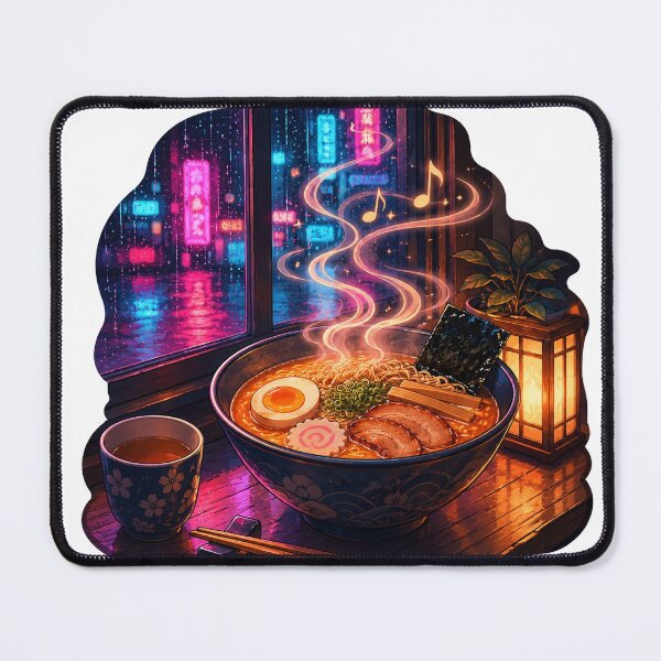 Item preview, Cozy Neon Ramen Rainy Night Lo-Fi Anime Art designed and sold by Sunset Deck Studio.