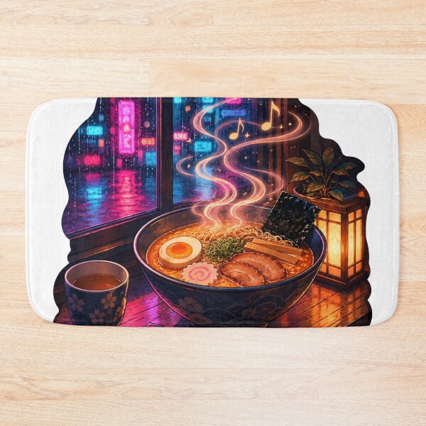 Artikelvorschau, Gemütliche Neon-Ramen, regnerische Nacht, Lo-Fi-Anime-Kunst entworfen und verkauft von Sunset Deck Studio.