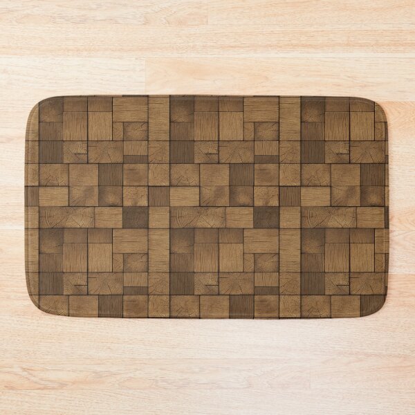 Item preview, Rustic Wood Block Pattern Natural Texture Print designed and sold by NicolasGlowArt.