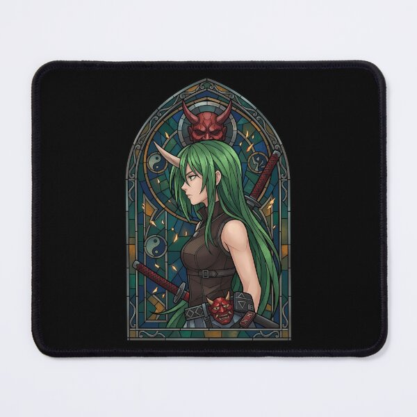 Item preview, Inia Sestina Muv Luv Alternative Oni Mask Stained Glass designed and sold by mildaclairmo.