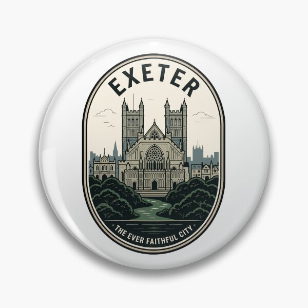 Item preview, Retro Exeter Cathedral Devon England Travel Badge designed and sold by k3rstman1.