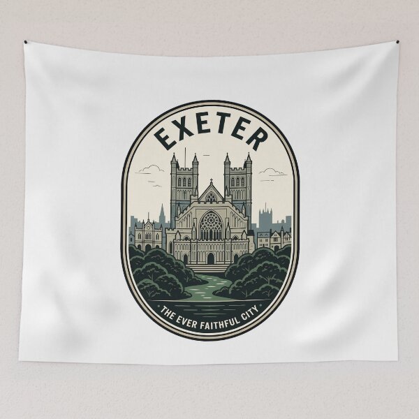 Item preview, Retro Exeter Cathedral Devon England Travel Badge designed and sold by k3rstman1.